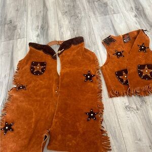 John r. Craighead co., inc leather sheriff kids vest  and pants made in USA